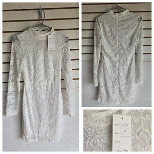 White lace long sleeve dress